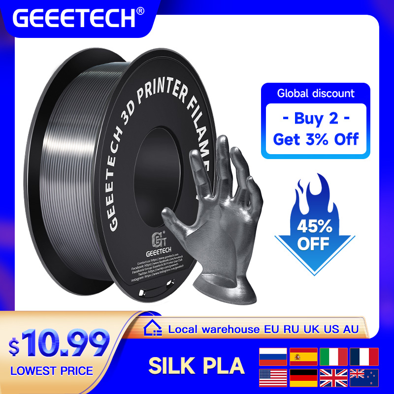 Abs Filament Spool - Geeetech 1kg 1.75mm Silk PLA Filament
