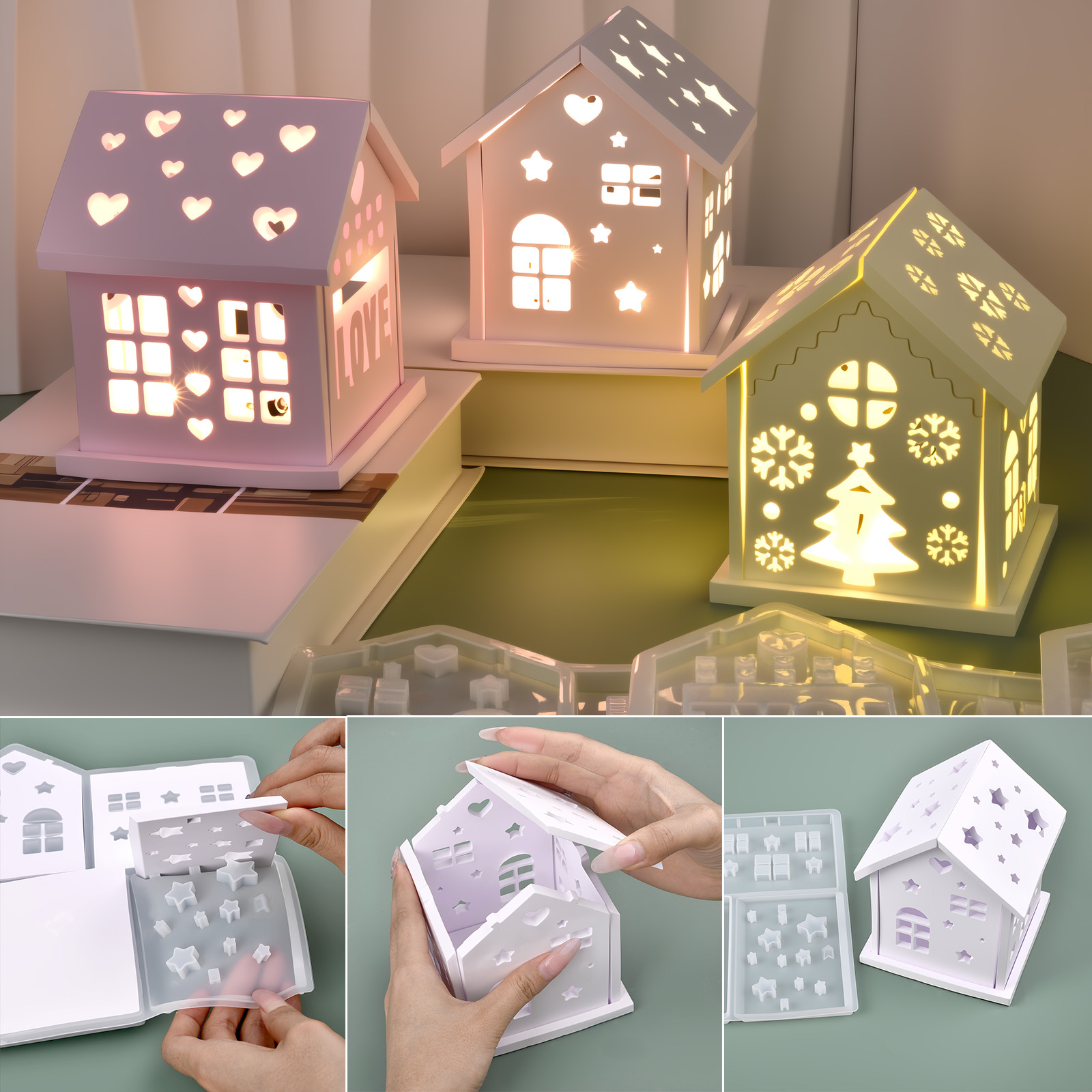 3D Printing Model Free - 3D House Silicone Mold DIY Christmas
