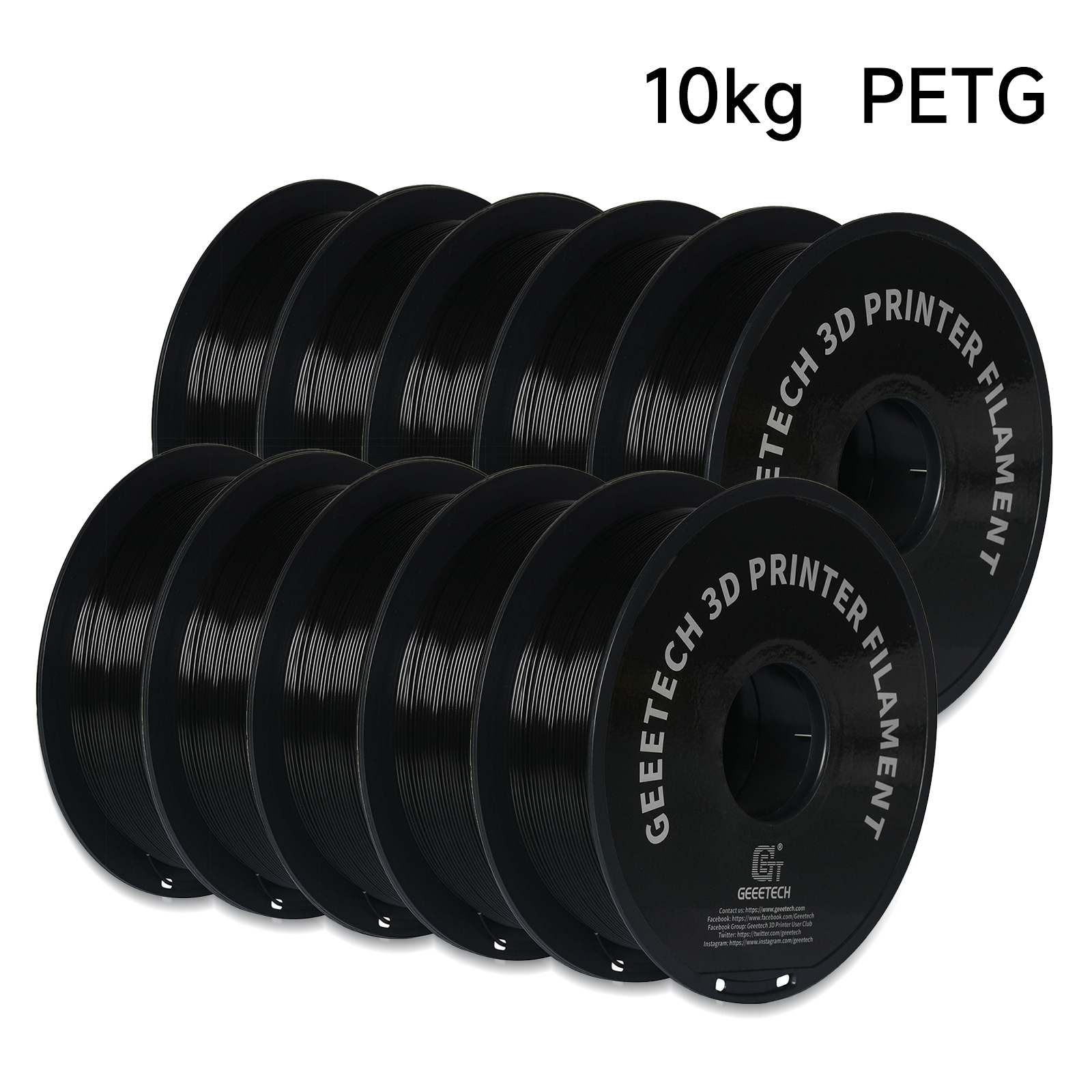 Abs Filament Spool - GEEETECH 10Kg In One Box Matte/PETG/Silk